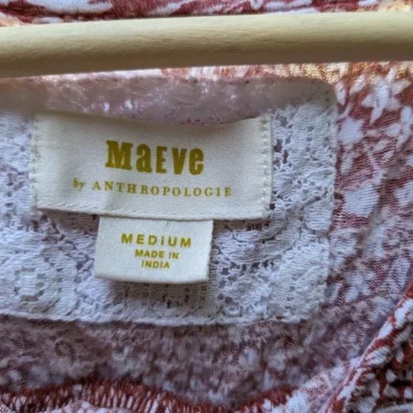 Maeve red floral flowy open back tank M - Picture 6 of 6